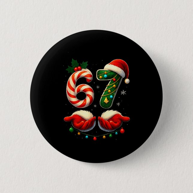 67 Christmas Couple Pajamas Matching Holidays Six  Button (Front)