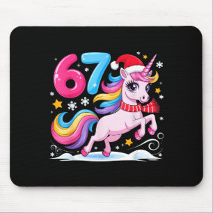 67 Christmas Cute Unicorn Six Seven Meme 6 7 Chris Mouse Pad