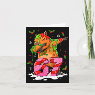 67 Christmas Funny 67 Brainrot Youth Kids Capybara Card