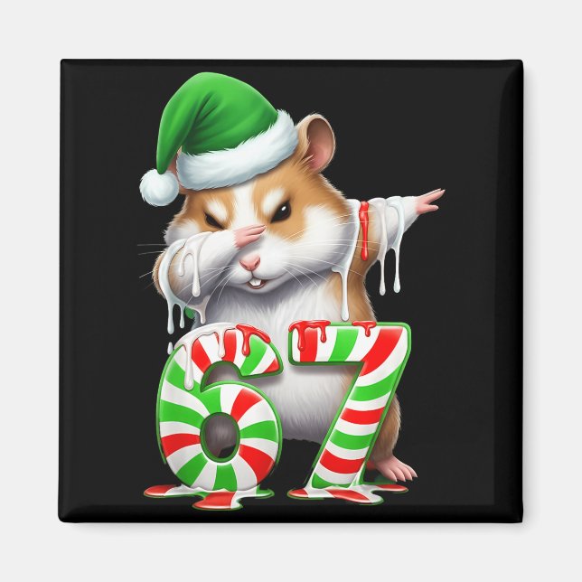 67 Christmas Funny 67 Brainrot Youth Kids Hamster  Magnet (Front)