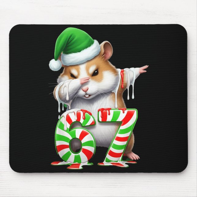 67 Christmas Funny 67 Brainrot Youth Kids Hamster  Mouse Pad (Front)