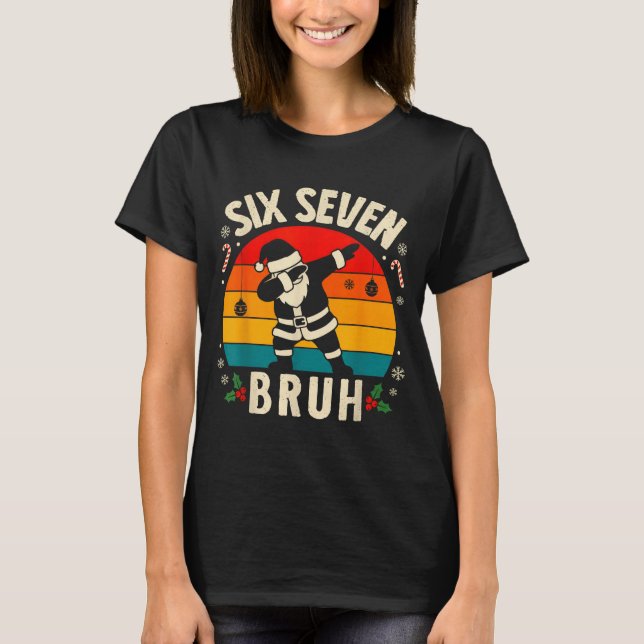 67 Christmas Funny 67 Meme Youth Kids Dabbing Sant T-Shirt (Front)