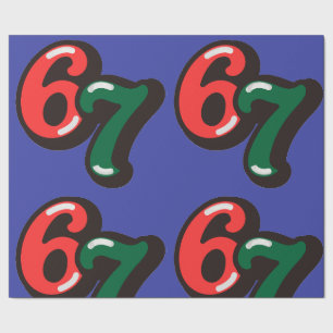 67 Christmas Funny Red & Green Wrapping Paper