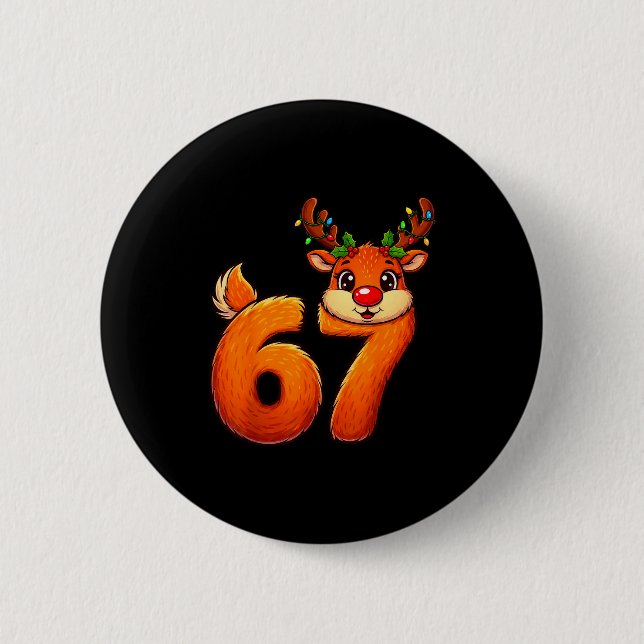 67 Christmas Funny Reindeer Bruh Meme Pajamas Wome Button (Front)