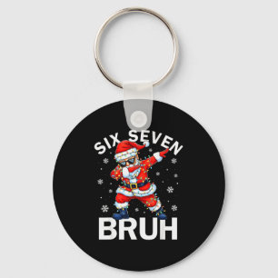 67 Christmas Funny Six Seven Bruh Meme Dabbing San Keychain