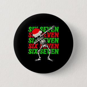 67 Christmas Funny Six Seven Meme Brainrot Dabbing Button