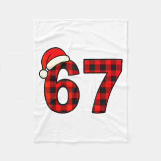 67 Christmas Funny Six Seven Meme Brainrot Plaid S Fleece Blanket