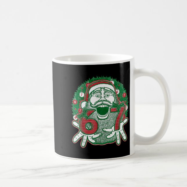 67 Christmas Funny Six Seven Meme Brainrot Santa C Coffee Mug (Right)