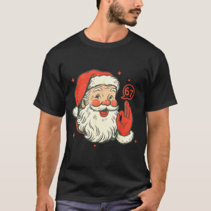 67 Christmas Funny Six Seven Meme Brainrot Santa C T-Shirt