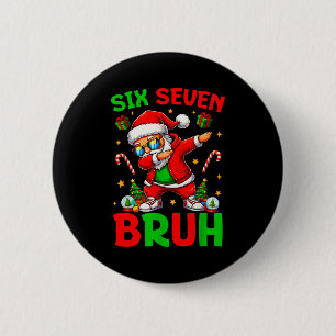 67 Christmas Funny Six Seven Meme Brainrot Santa K Button