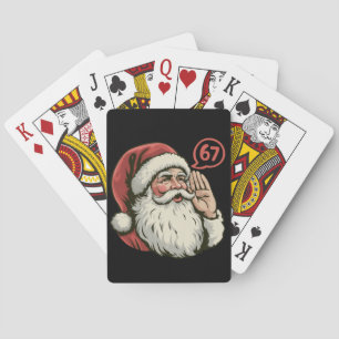 67 Christmas Funny Six Seven Meme Santa Claus Poker Cards