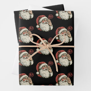 67 Christmas Funny Six Seven Meme Santa Claus Wrapping Paper Sheets