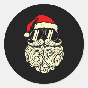 67 Christmas Funny Six Seven Meme Santa Face Shirt Classic Round Sticker