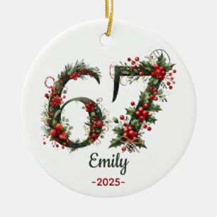 67 Christmas Gift, Custom 2025 Kids Ornament