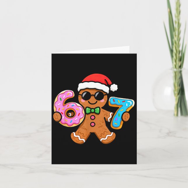 67 Christmas Gingerbread Six Seven Meme Gen Alpha  Card (Front)