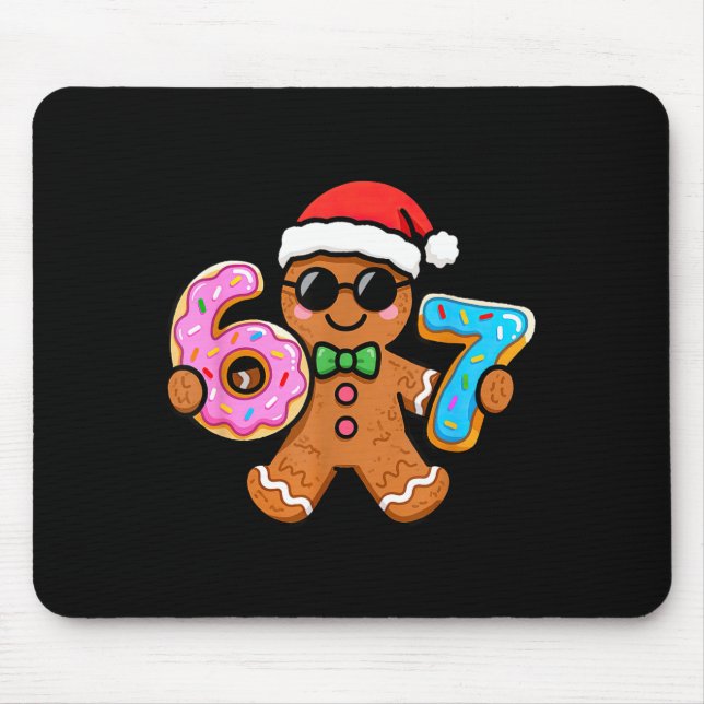 67 Christmas Gingerbread Six Seven Meme Gen Alpha  Mouse Pad (Front)