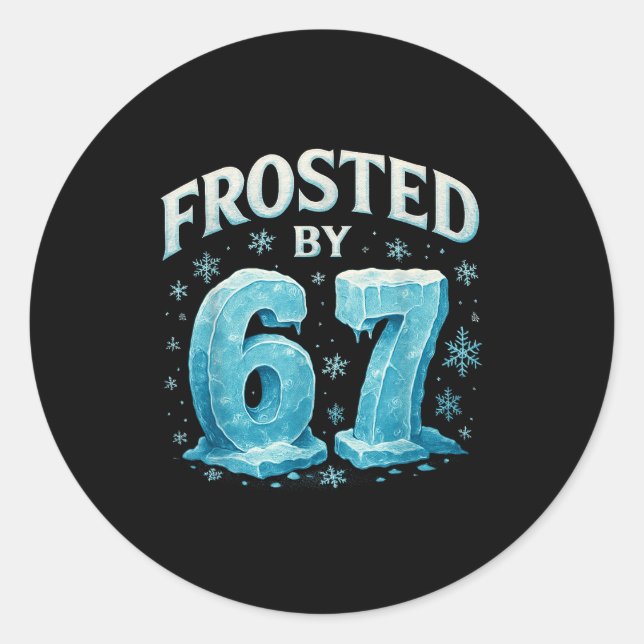67 Christmas Ice Frost Cold 6 7 Internet Meme Xmas Classic Round Sticker (Front)
