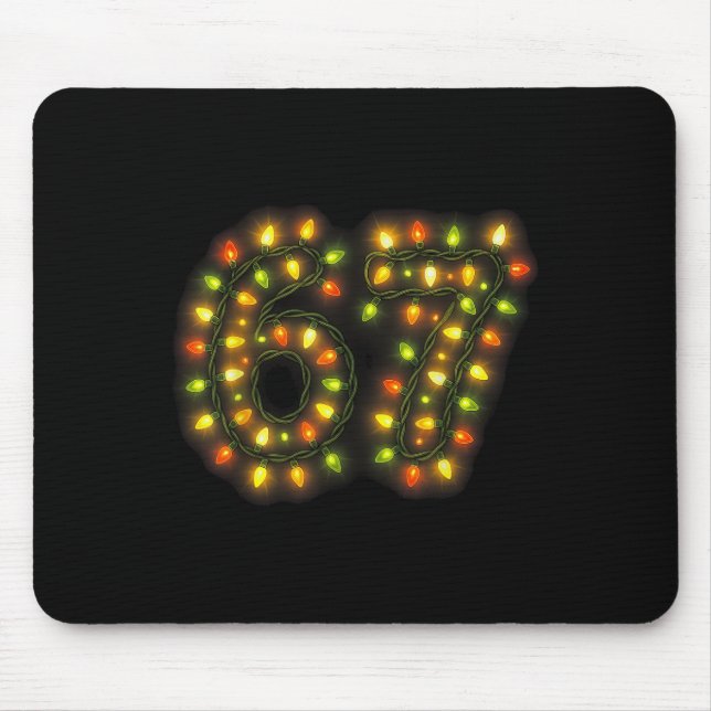67 Christmas Lights 6 7 Meme Gen Alpha Slang  Mouse Pad (Front)