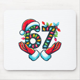 67 Christmas Lights Funny Christmas 6 7 Meme Xmas Mouse Pad