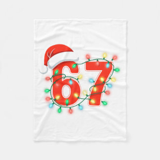 67 Christmas Lights Meme Saying 6 7 Costume Xmas L Fleece Blanket