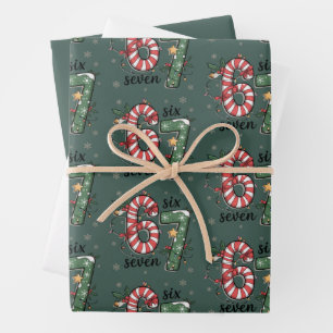 67 Christmas Lights Six Seven Holiday Funny Meme Wrapping Paper Sheets