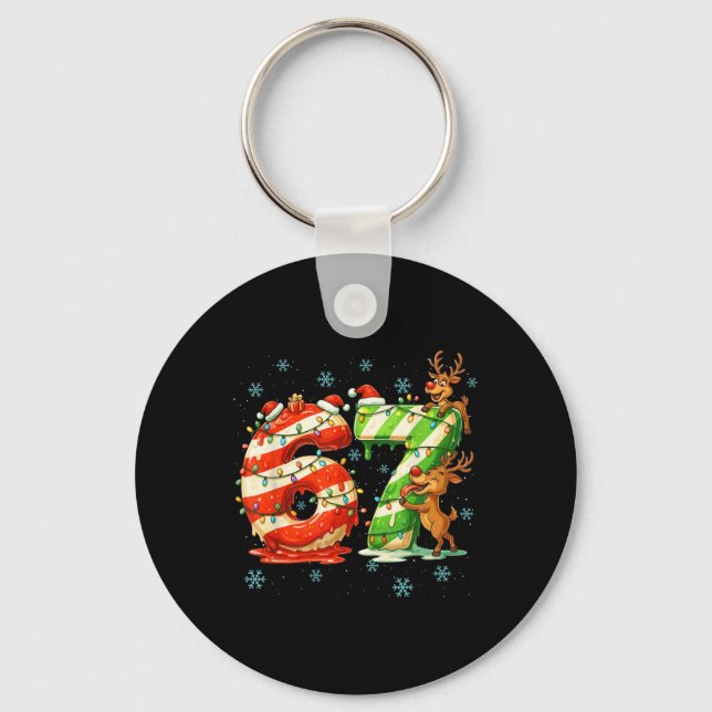 67 Christmas Meme 6 7 Numbers Six Seven Gen Z Alph Keychain (Front)