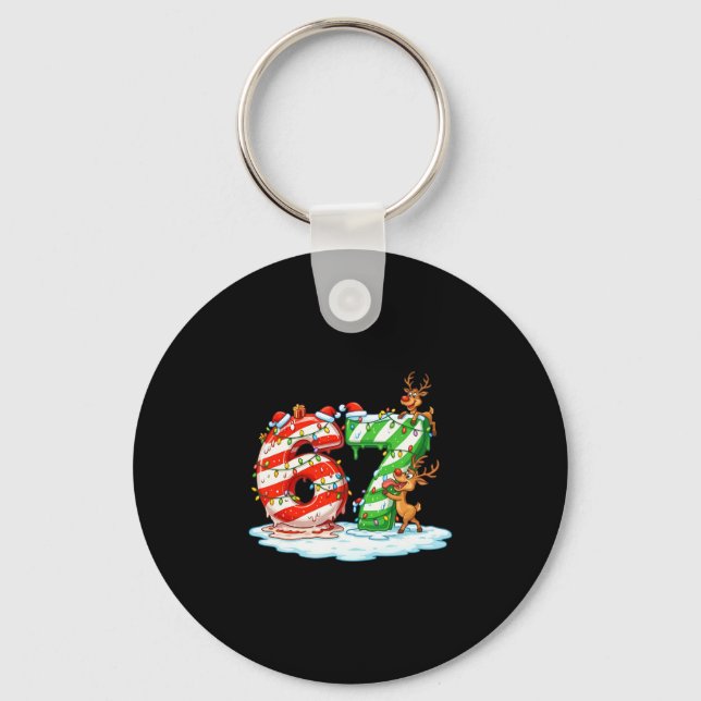 67 Christmas Meme 6 7 Numbers Six Seven Gen Z Alph Keychain (Front)