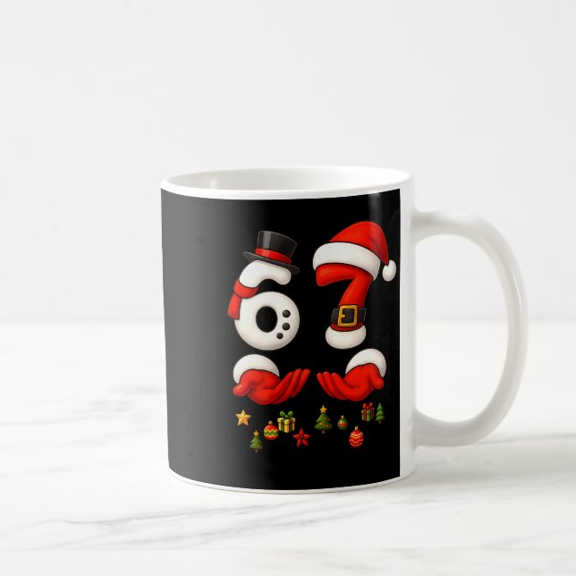 67 Christmas Meme Funny 6 7 Hands Gen Alpha Slang  Coffee Mug (Right)