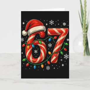 67 Christmas Meme Funny Six Seven Xmas Lights Cand Card