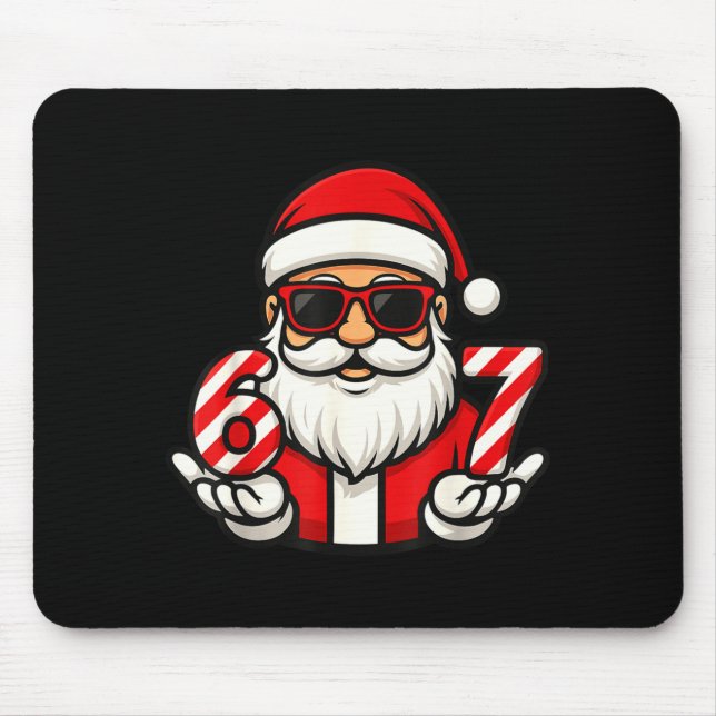 67 Christmas Meme Six Funny Santa  Mouse Pad (Front)