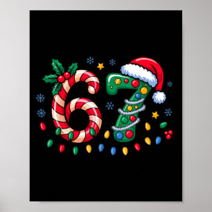 67 Christmas Meme Six Seven Xmas Funny Boys Girls Poster