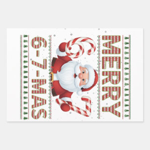 67 Christmas Merry 6 7 Mas Ugly Xmas Six Seven Wrapping Paper Sheets