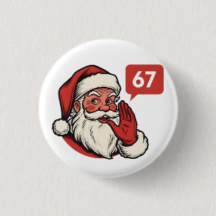 67 Christmas Merry Six Seven Brainrot Santa Claus Button