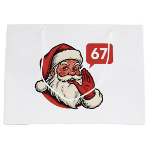 67 Christmas Merry Six Seven Brainrot Santa Claus Large Gift Bag