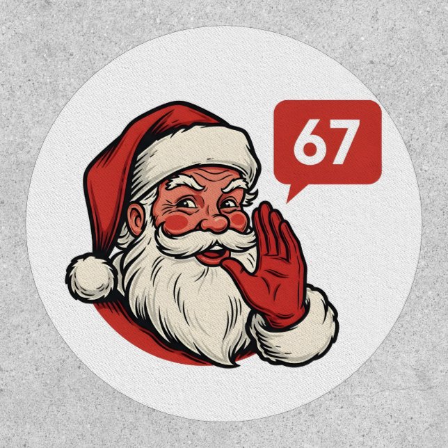 67 Christmas Merry Six Seven Brainrot Santa Claus Patch (Front)