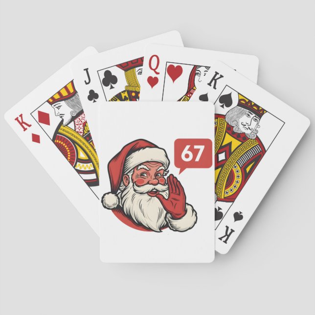 67 Christmas Merry Six Seven Brainrot Santa Claus Poker Cards (Back)