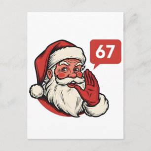 67 Christmas Merry Six Seven Brainrot Santa Claus Postcard