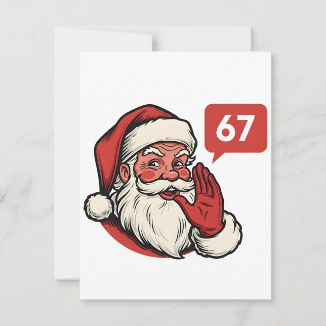67 Christmas Merry Six Seven Brainrot Santa Claus Thank You Card (Front)