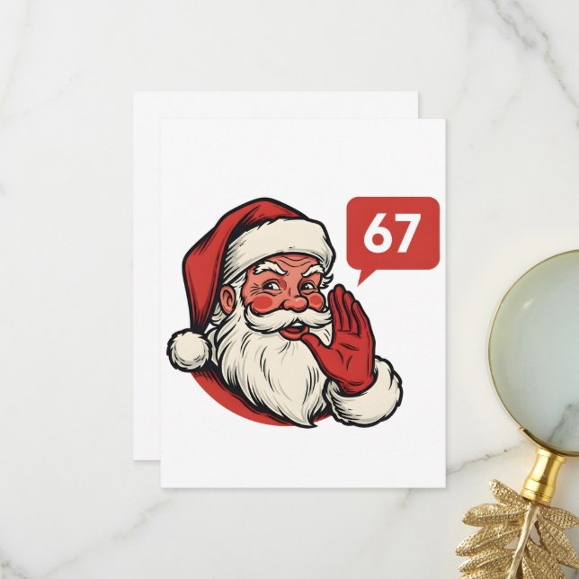 67 Christmas Merry Six Seven Brainrot Santa Claus Thank You Card