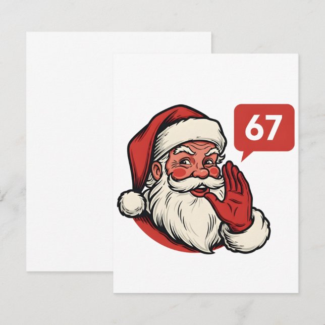 67 Christmas Merry Six Seven Brainrot Santa Claus Thank You Card