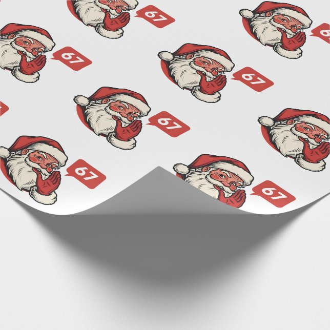 67 Christmas Merry Six Seven Brainrot Santa Claus Wrapping Paper (Corner)
