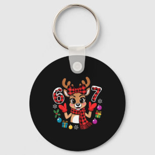 67 Christmas Outfit Women Meme Reindeer Six Seven Keychain