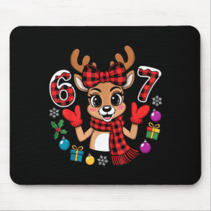 67 Christmas Outfit Women Meme Reindeer Six Seven Mouse Pad