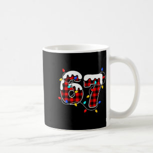 67 Christmas Red Plaid 6 7 Six Seven Boys Christma Coffee Mug