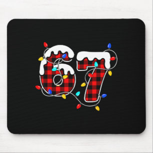 67 Christmas Red Plaid 6 7 Six Seven Boys Christma Mouse Pad