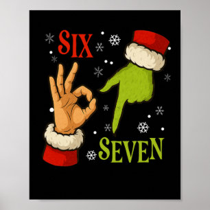 67 Christmas Santa Claus Green 6 7 Internet Meme X Poster