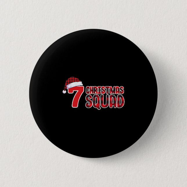 67 Christmas Shirt Six Seven Meme Squad 67 Red Pla Button (Front)