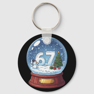 67 Christmas Snow Globe Funny Six Seven Meme  Keychain