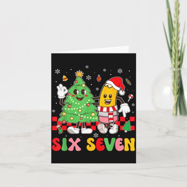 67 Christmas Tree Pencil School Teacher Xmas Holid Card (Front)