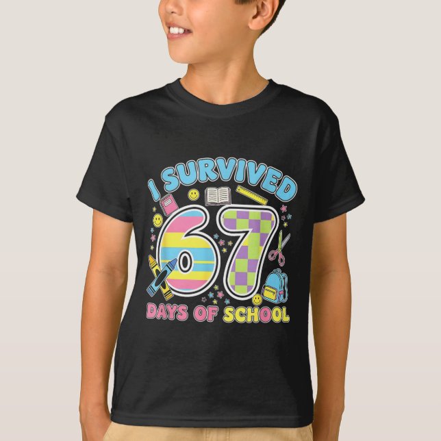 67 Clroom Milestone Cute Pastel Kids Humor  T-Shirt (Front)